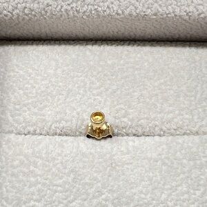 White Sapphire 14k Gold Flat Sphere Studs